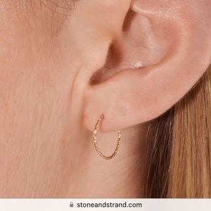 Stone and Strand Solid 10k Gold Small Sparkle Hoops